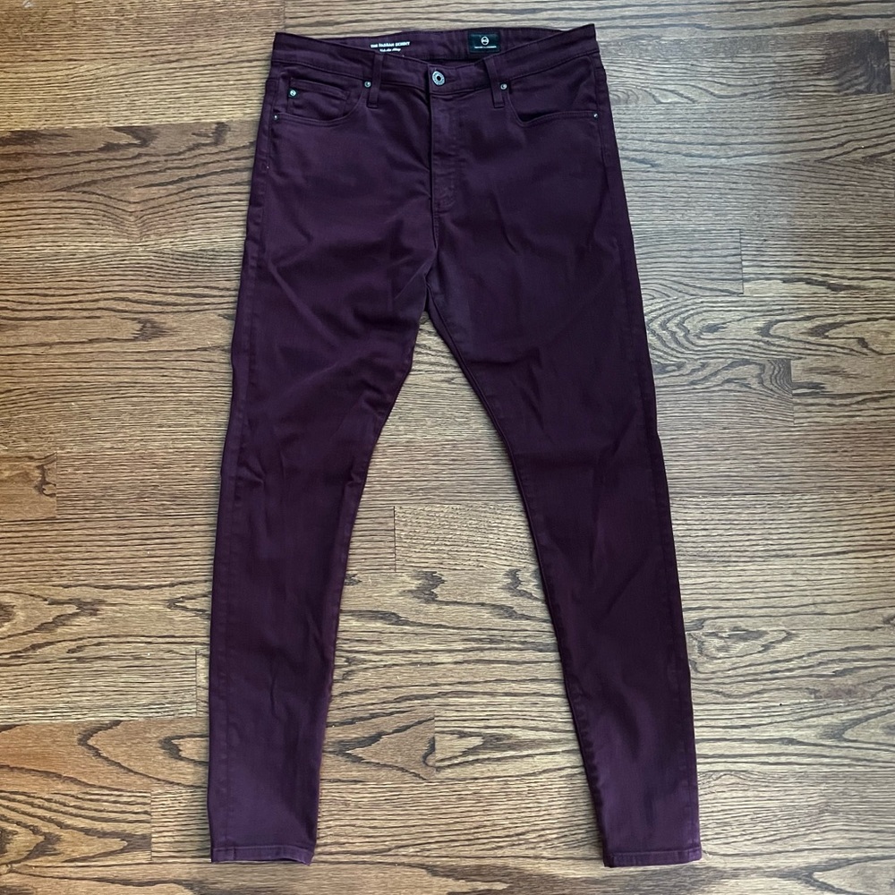 AG Adriano Goldschmied Women's Skinny Jeans in Burgundy